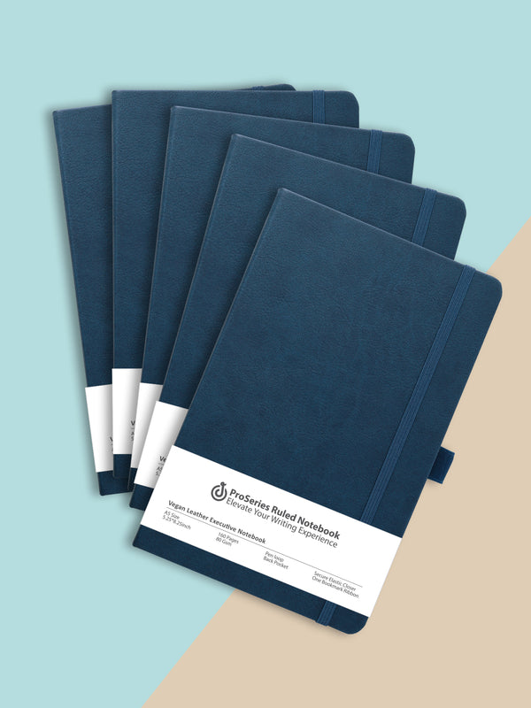 Pack of 5 - A5 Pro Series Executive Notebook (Blue)