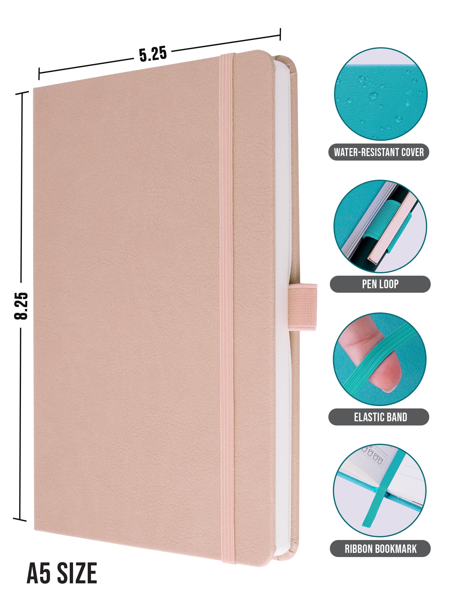 Pack of 3 - A5 Pro Series Executive Notebook (Mint, Pink, Sky Blue)