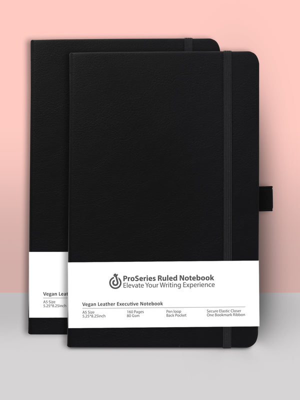 Pack of 2 - A5 Pro Series Executive Notebook (Black)