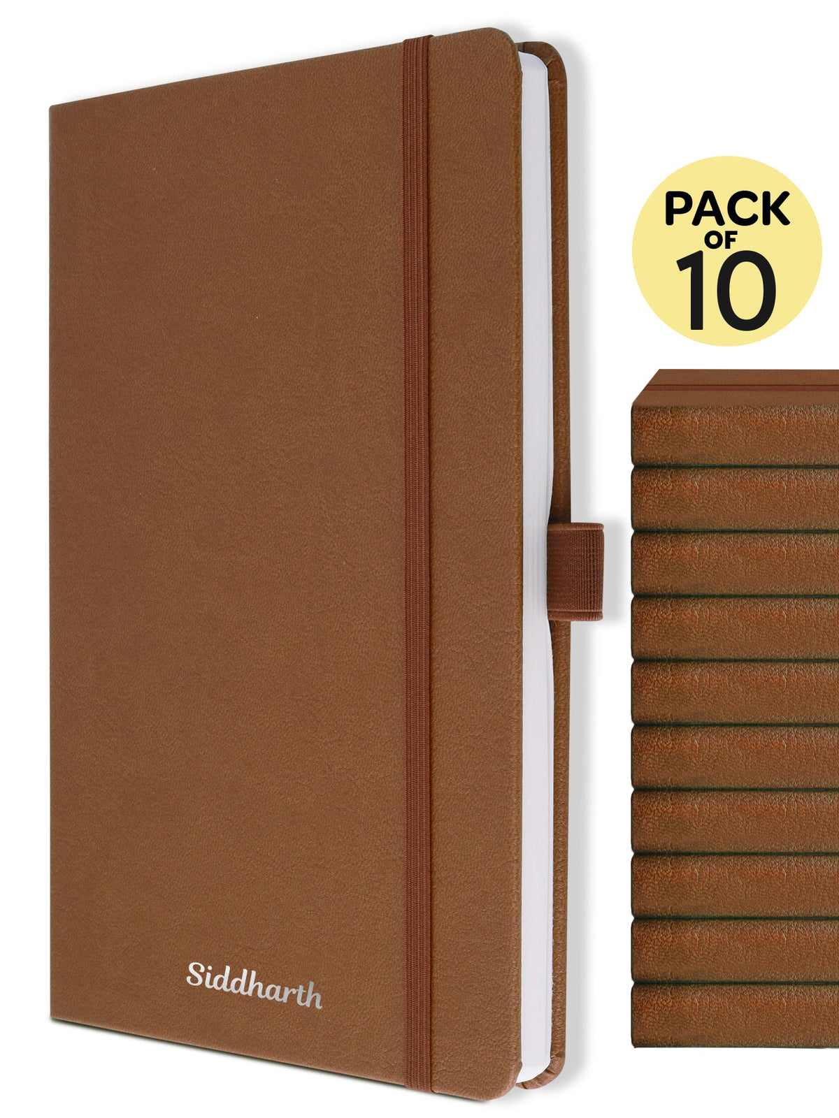 Personalized A5 Executive Notebook - Pack of 10 (Brown)