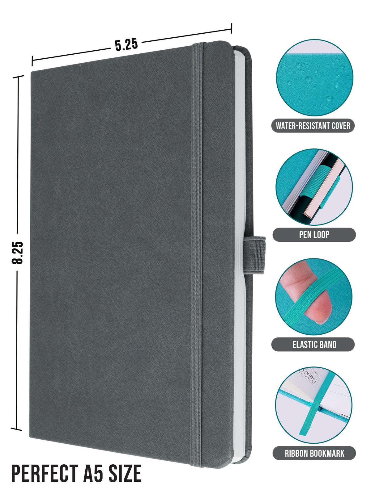 Personalized A5 Executive Notebook - Pack of 10 (Grey)