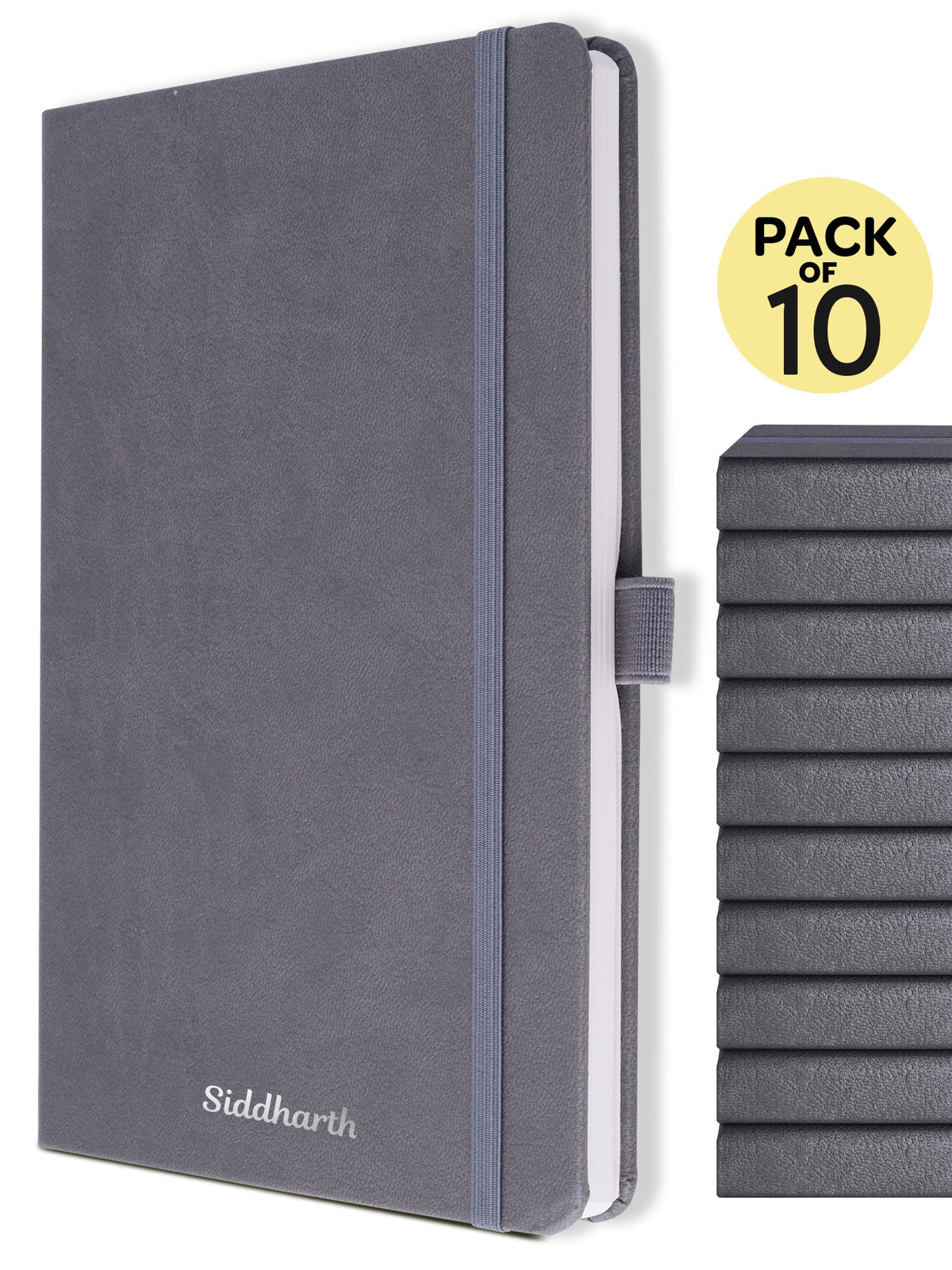 Personalized A5 Executive Notebook - Pack of 10 (Grey)