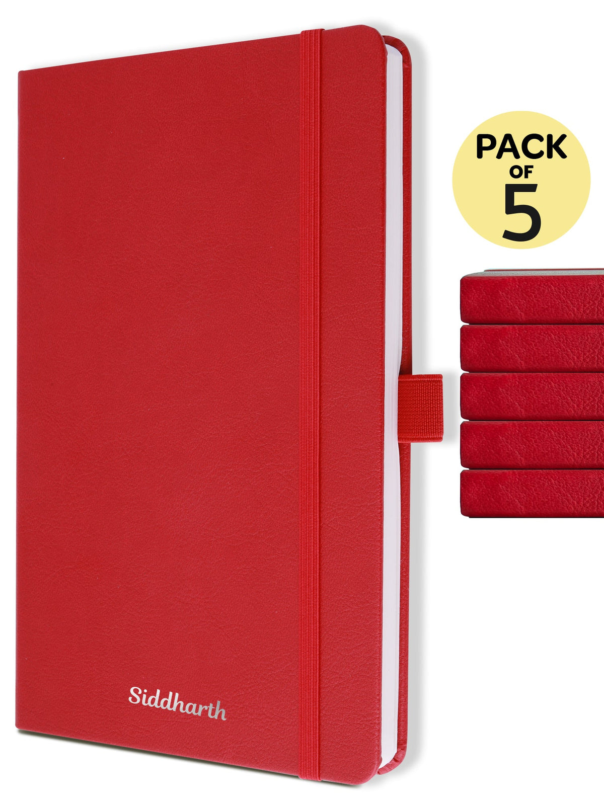 Personalized A5 Executive Notebook - Pack of 5 (Red)