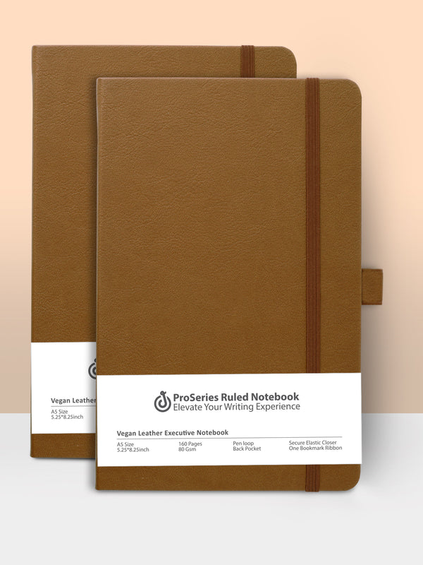 Pack of 2 - A5 Pro Series Executive Notebook (Brown)