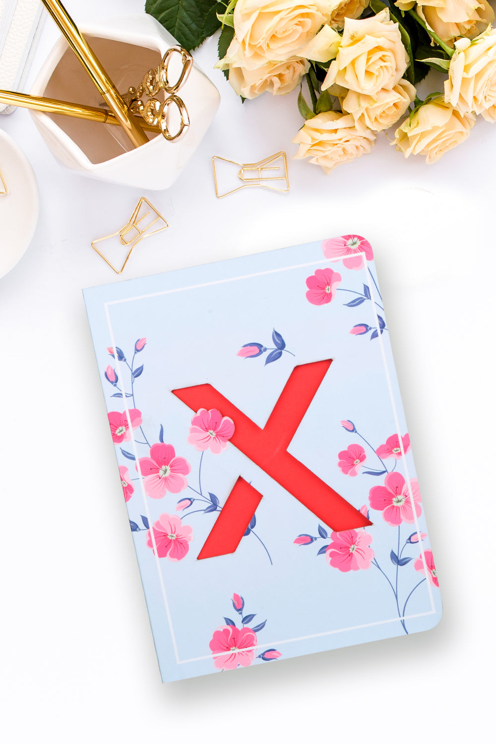 Doodle Initial X Monogram Soft Bound B6 Diary - DoodleCollection Store