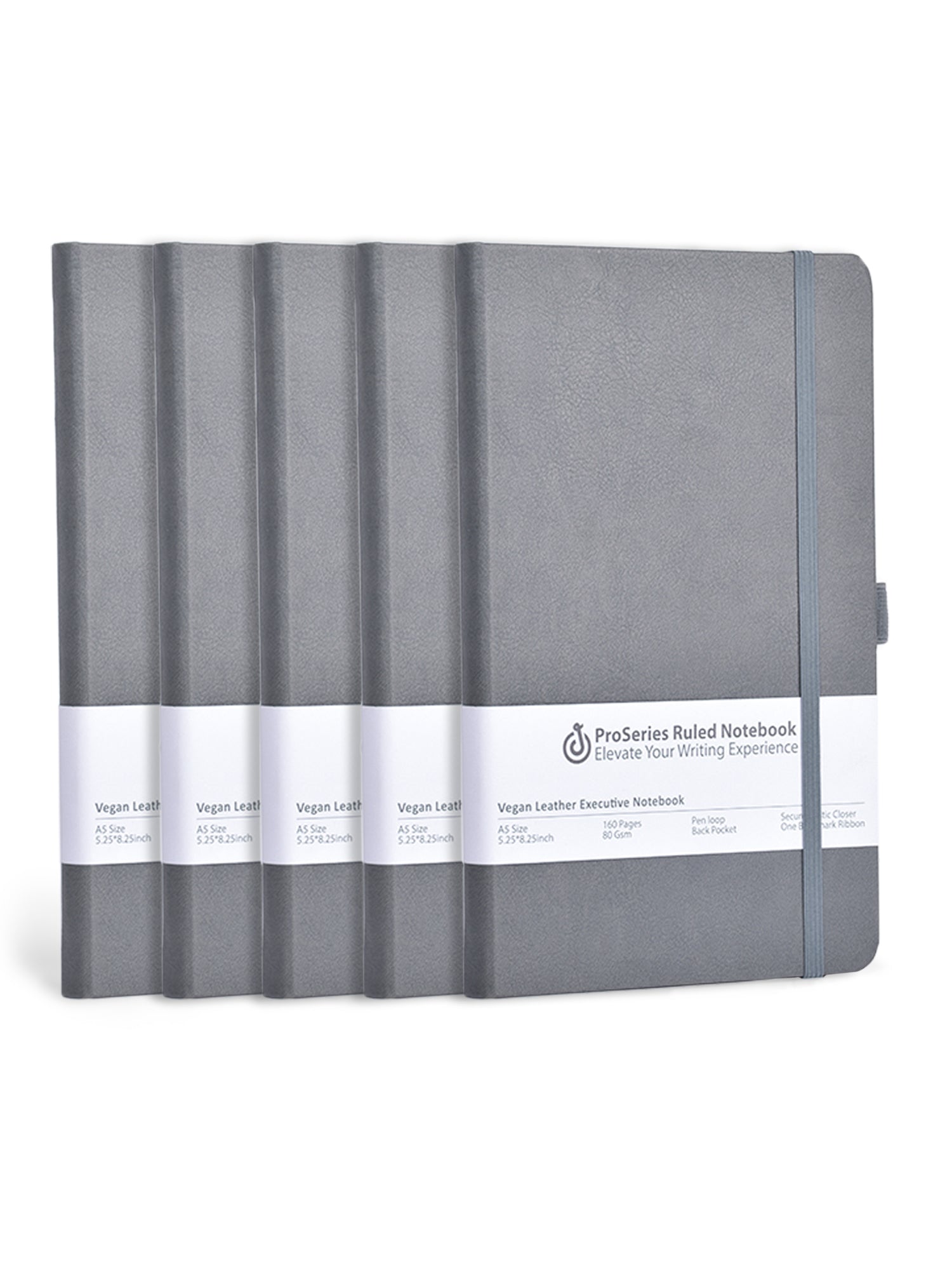 Pack of 5 - A5 Executive Notebook - Pro Series (Grey)