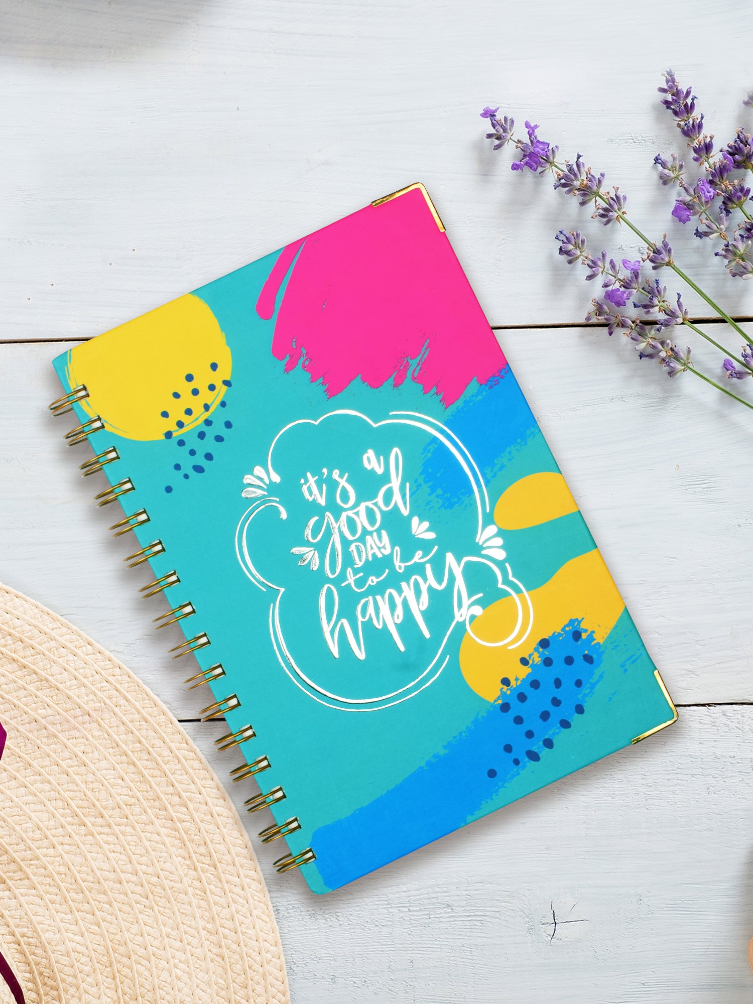 Doodle Happy Day - Blue - Hard Bound A5 Daily Planner - DoodleCollection Store