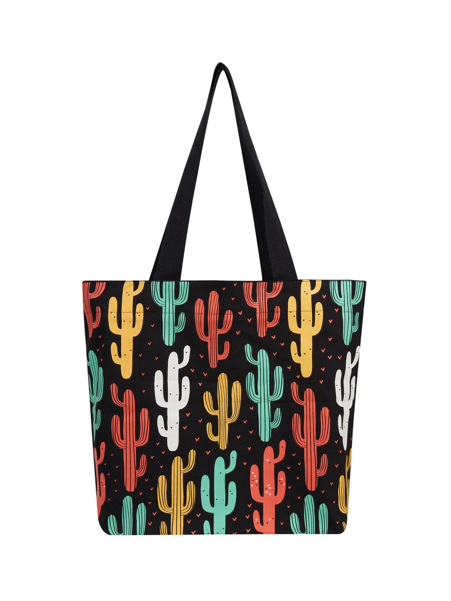 Doodle Premium Zipper Colourful Cacti Tote Bag