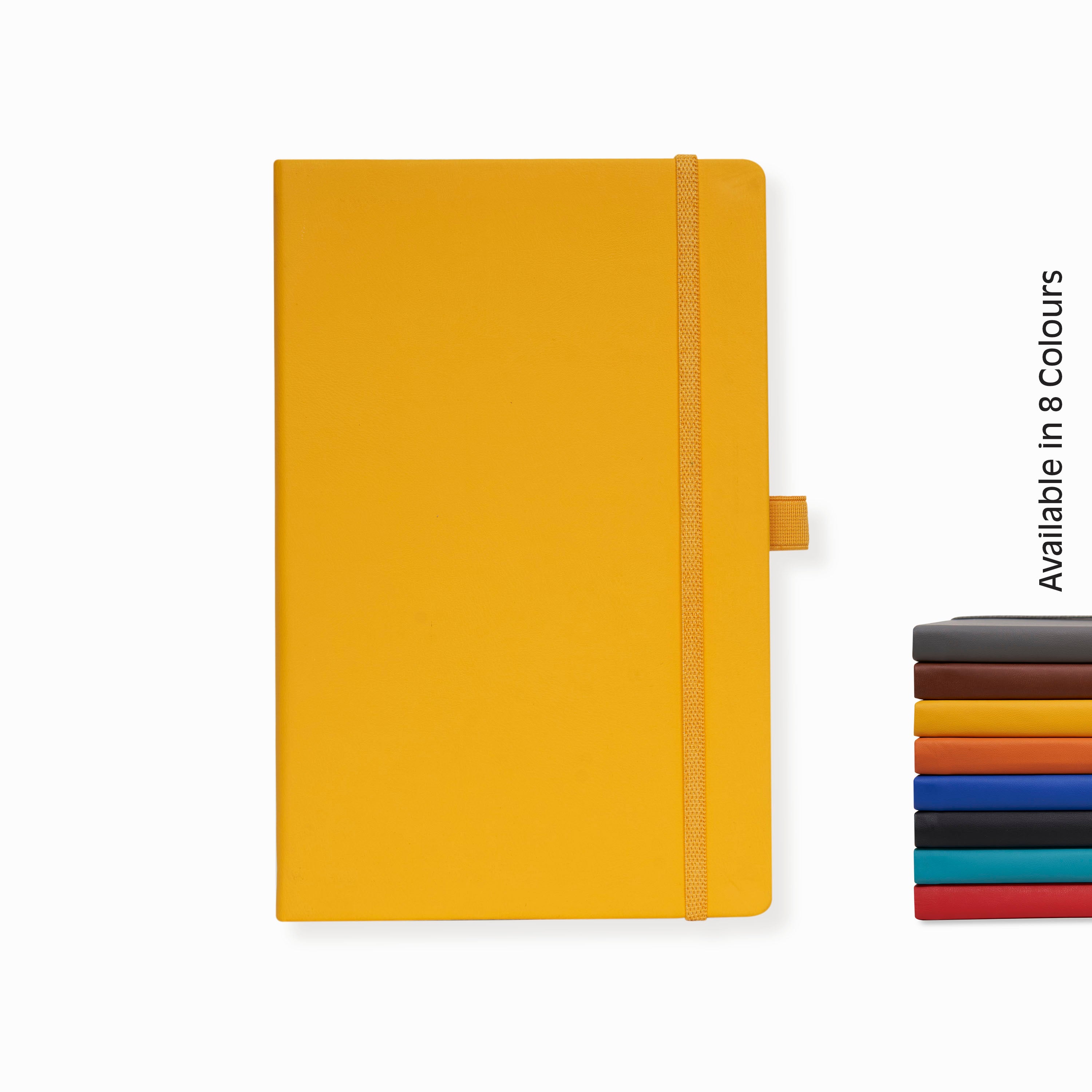 Pro Series Executive A5 PU Leather Hardbound Unruled Diary with Pen Loop - YELLOW