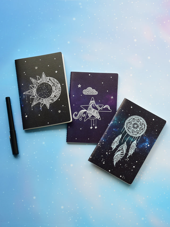 Doodle Beyond The Stars Soft Bound Set of 3 B6 Notebook - DoodleCollection Store